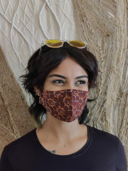 Stay Safe Brown Printed Mask